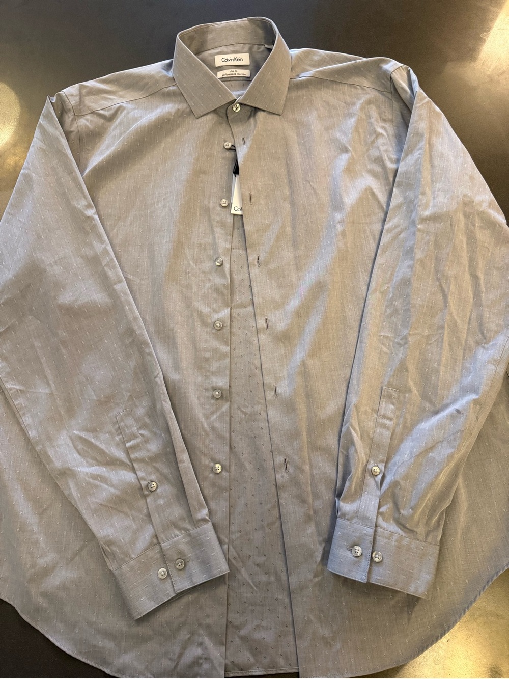 New Calvin Klein Men's Light Gray Dress Shirt